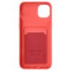 Carcasa Iphone 14 Silicona Flexible Tarjetero Forcell Coral