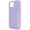 Carcasa Iphone 14 Silicona Flexible Tarjetero Forcell Morado