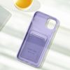 Carcasa Iphone 14 Silicona Flexible Tarjetero Forcell Morado