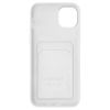 Carcasa Iphone 14 Silicona Flexible Tarjetero Forcell Blanco