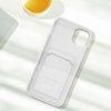 Carcasa Iphone 14 Silicona Flexible Tarjetero Forcell Blanco