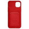 Carcasa Iphone 14 Plus Silicona Flexible Tarjetero Forcell Rojo