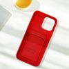 Carcasa Iphone 14 Pro Silicona Flexible Tarjetero Forcell Rojo