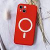 Funda Iphone 14 Compatible Magsafe Acabado Tacto Suave Rojo