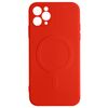 Carcasa Magsafe Iphone 11 Pro Max Silicona Interior Soft Touch Mag Cover Rojo