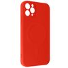 Carcasa Magsafe Iphone 11 Pro Max Silicona Interior Soft Touch Mag Cover Rojo