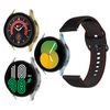 Correa Para Galaxy Watch 5 / 5 Pro / 4 Silicona Costuras Bicolor Negro