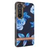 Carcasa Para Samsung Galaxy S23 Dorso Rígido Contorno Suave Diseño Fleurs Azules