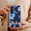 Carcasa Para Samsung Galaxy S23 Dorso Rígido Contorno Suave Diseño Fleurs Azules