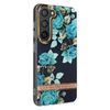 Carcasa Para Samsung Galaxy S23 Dorso Rígido Contorno Suave Floral Turquesa