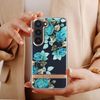 Carcasa Para Samsung Galaxy S23 Dorso Rígido Contorno Suave Floral Turquesa