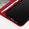 Funda Para Iphone 14 Cuero Premium Tarjetero Función Soporte Vídeo Rojo