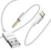 Cable Iphone 2 En 1 Con Carga Y Audio Longitud 1,2m Linq Blanco