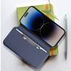 Funda Tarjetero Iphone 14 Pro Max Doble Lengüeta Magnética Azul Oscuro