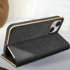 Funda Para Apple Iphone 14 Tarjetero Y Soporte Vídeo Negro / Dorado