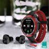 Smartwatch Negro Y Rouge Rubicon Auriculares Integrados, Seguimiento Deportivo