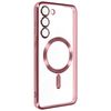 Carcasa Magsafe Para Samsung S23 Silicona Protección Cámara Transparente / Rosa