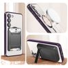 Carcasa Magsafe Para Samsung S23 Silicona Protección Cámara Transparente Morado