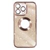 Funda Para Iphone 13 Pro Serie Protecam Spark Extraíble Glitter Oro Rosa