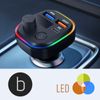 Transmisor Fm Bluetooth Con Usb Qc 3.0 Y Cargador De Coche Usb-c 18w C2 Negro