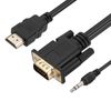 Cable Hdmi A Vga Macho Y Conector De 3,5 Mm Calidad Full Hd Longitud 1,8m Negro