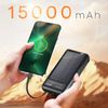 Batería Externa Solar De 15000mah Con Cable Linq Negro Micro Usb Lightning Usb C