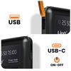 Batería Externa Solar De 15000mah Con Cable Linq Negro Micro Usb Lightning Usb C