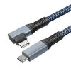 Cable Usb-c 3 En 1 Carga 200w Resolución 4k Transferencia 20gbps Acodado 1m Gris