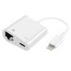 Adaptador Lightning A Ethernet + Carga Lightning Conexión A Internet Blanco