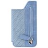 Cartera Adhesiva 5 Compartimentos + Depósito Cremallera Acabado Carbono Azul