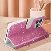 Funda Para Iphone 15 Pro Max Glitter Disco Cartera Portavideos Rosa