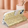 Funda Para Iphone 14 Glitter Disco Cartera Portavideos Dorado