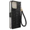 Funda Para Iphone 14 Pro Glitter Disco Cartera Portavideos Negro