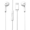 Auriculares Usb C Micro Con Antiruido Botones De Control Longitud 1,2 M Blanco