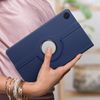 Funda Para Samsung Galaxy Tab A9 Plus Soporte Giratorio Paisaje Retrato Azul