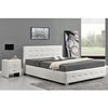 Cama Acolchada Blanca Con Caja De Almacenaje 140x190 Newington