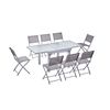 Mesa De Jardín Extensible De Aluminio Para 8 Personas + 8 Sillas Molvina