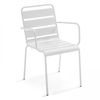 Silla De Jardã­n Con Reposabrazos 55 X 55 X 83 Cm De Metal Blanca