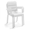 Silla De Jardã­n Con Reposabrazos 55 X 55 X 83 Cm De Metal Blanca