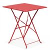 Mesa De Jardín Plegable Tipo Bistró De Metal Rojo