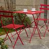 Mesa De Jardín Plegable Tipo Bistró De Metal Rojo