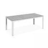 Mesa De Jardín Rectangular De Aluminio Y Polywood 190x90x74 Cm Gris