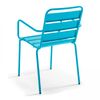 Silla De Jardã­n Con Reposabrazos 55 X 55 X 83 Cm De Metal Azul