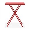 Mesa De Jardín Tipo Bistró Y 2 Sillas Plegables De Metal Rojo