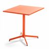 Mesa De Jardín Cuadrada Con Tablero Plegable De Metal Naranja