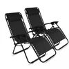 Lote De 2 Sillones De Relax Plegables De Textileno Y Acero Negros