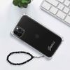 Carcasa Iphone 12 Pro Max Transparente Con Joya De Perlas Pulsera Negra Guess