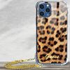 Funda Para Iphone 12 Pro Max De Apple Con Cadena Con De Leopardo Guess - Naranja