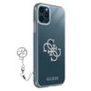 Funda Iphone 12 Pro Max 2 Materiales 4g Charms Guess Transparente Logo Plateado