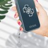 Funda Iphone 12 Pro Max 2 Materiales 4g Charms Guess Transparente Logo Plateado